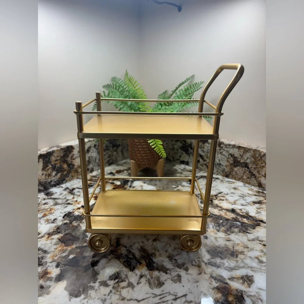 Gold Miniature Bar Cart